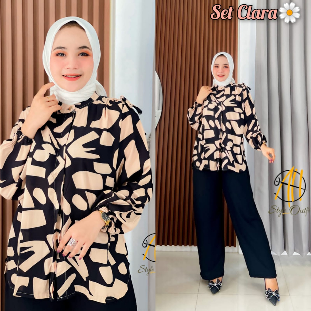 Clara Set by AH Style Outfit/celana cringkle