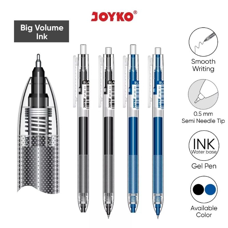 

PEN PULPEN GEL CLICKER 0,5 JUMBO FILL / PULPEN PEN GEL CETEK JOYKO GP-362 ( 12 PCS )