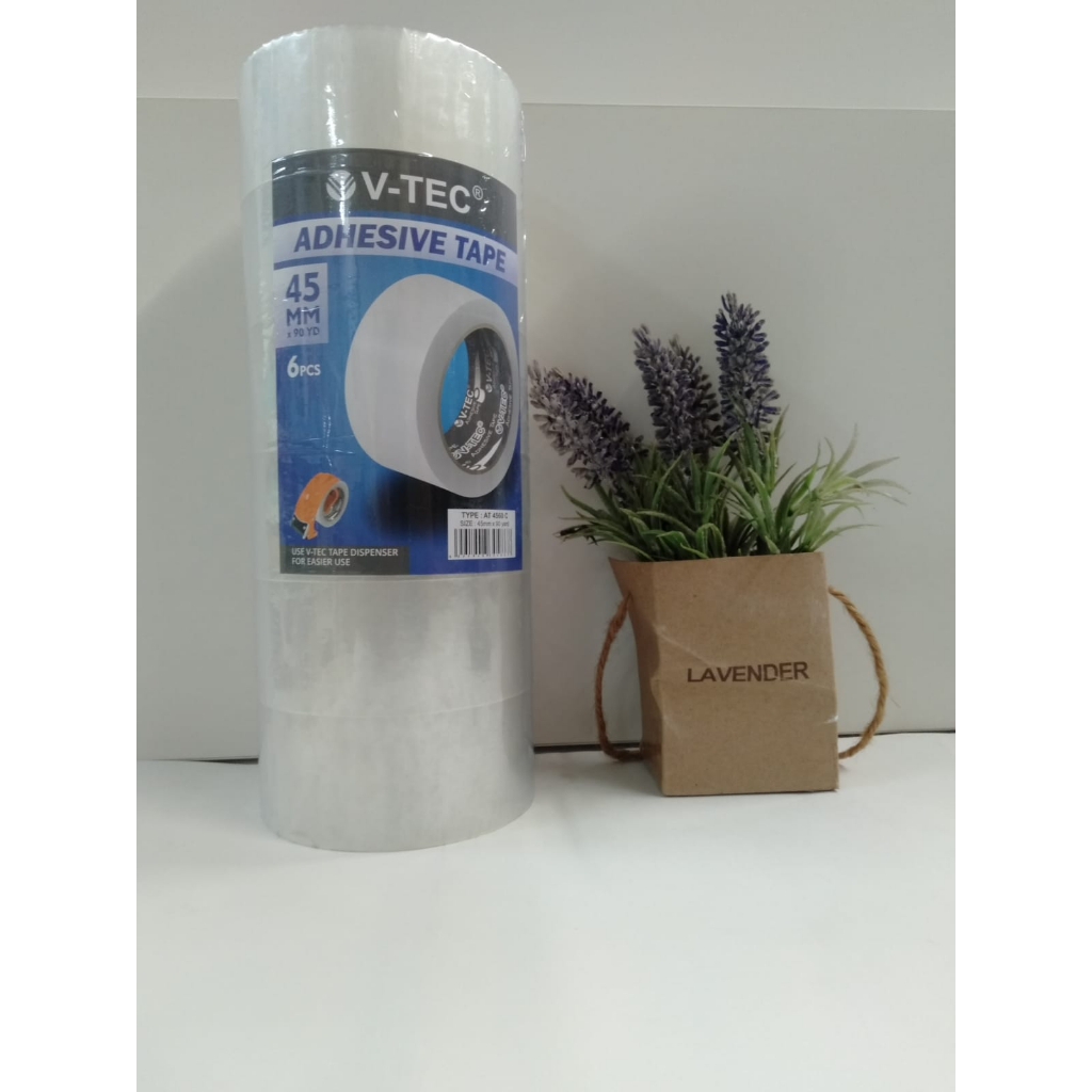 

V-TEC Adhesive Tape 45mmx90yard putih(6pcs/1pcs)