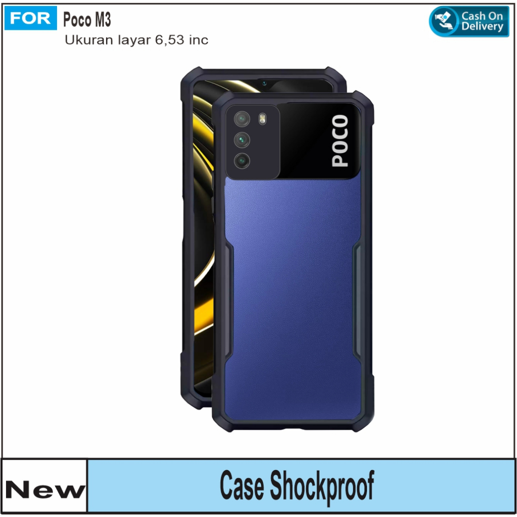 Casing Poco M3 Case Armor Case Shockproof Transparan
