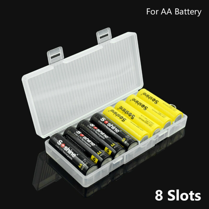 Kotak Baterai Battery Storage Box 8 Slot for AA - CS18 - Transparent