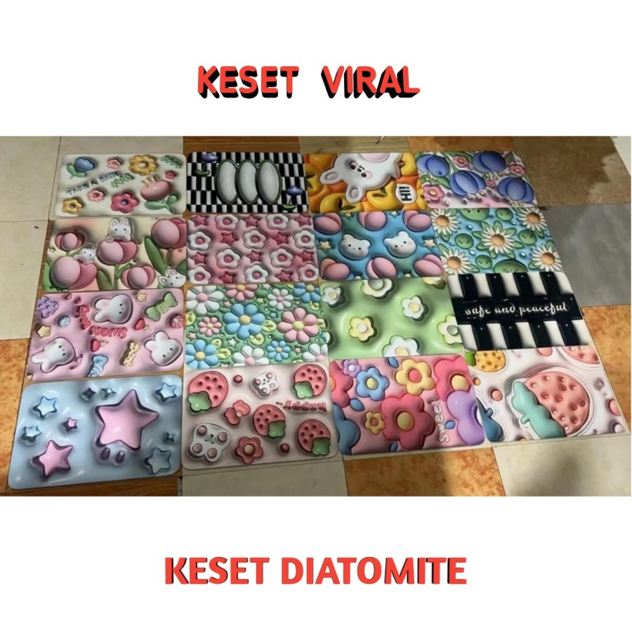 # HJ # Keset Kaki Nyerap Air Diatomite  Anti Slip Anti bakteri / Keset Batu Kamar Mandi