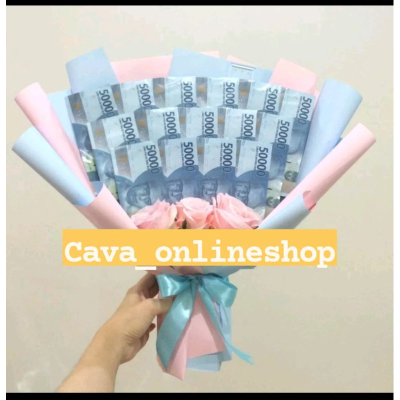 

Bucket bunga mawar /money rose bouquet kado duit