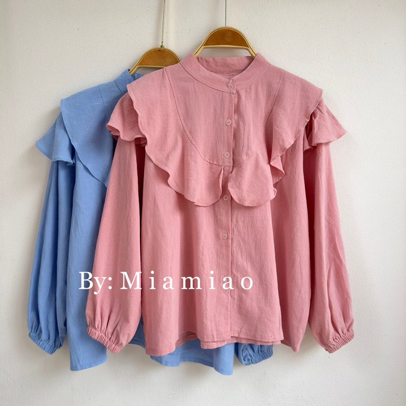 Baju Blouse Wanita Bahan Katun Linen Premium - Akira Shirt - Blouse Wanita