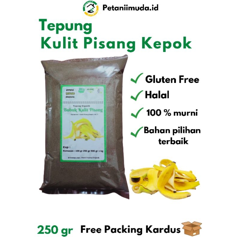 

Bubuk Kulit Pisang Kepok murni kemasan 250 gram/Tepung Kulit Pisang Kepok Murni kemasan 250 gram/Serbuk Kulit Pisang Murni kemasan 250 gram/Kulit Pisang Tanpa Campuran bahan apapun