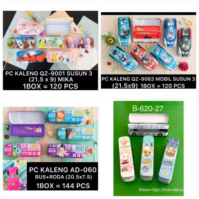 

+ FREE BUBBLE WRAP & DUS Tempat pensil kaleng mobil susun 3 mika karakter/ F-39/ B- 567- 27/ 9001/ Bus Panjang Roda Berjalan ad-060 LPY 66-101