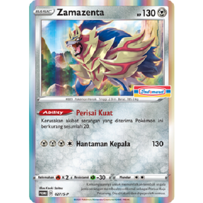POKEMON TCG INDONESIA ZAMAZENTA HOLOGRAM EDISI PROMO INDOMARET