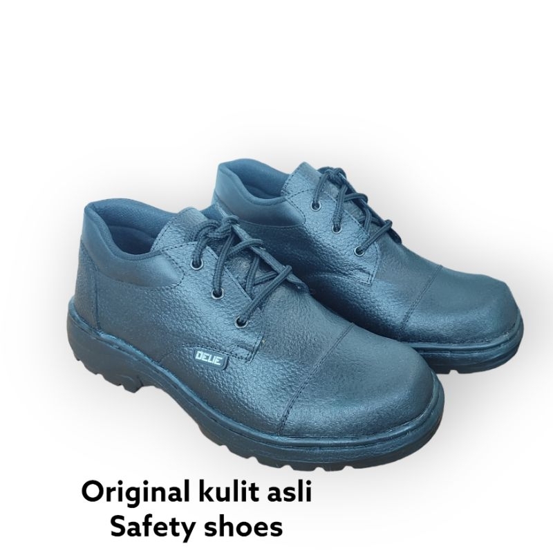 SEPATU SAFETY PRIA Ujung Besi Kulit Asli//Sepatu dinas murah pria