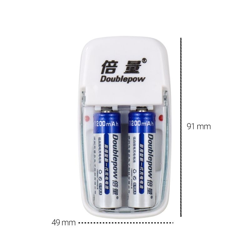 Doublepow Charger Baterai 4 slot AA/AAA with 4PCS AAA 1250 mAh - DP-B02