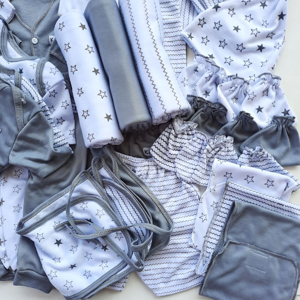 Paket Lengkap 39 pcs Perlengkapan Bayi Baru Lahir Baju Celana Baby Newborn Usia 0 Sampai 3 Bulan