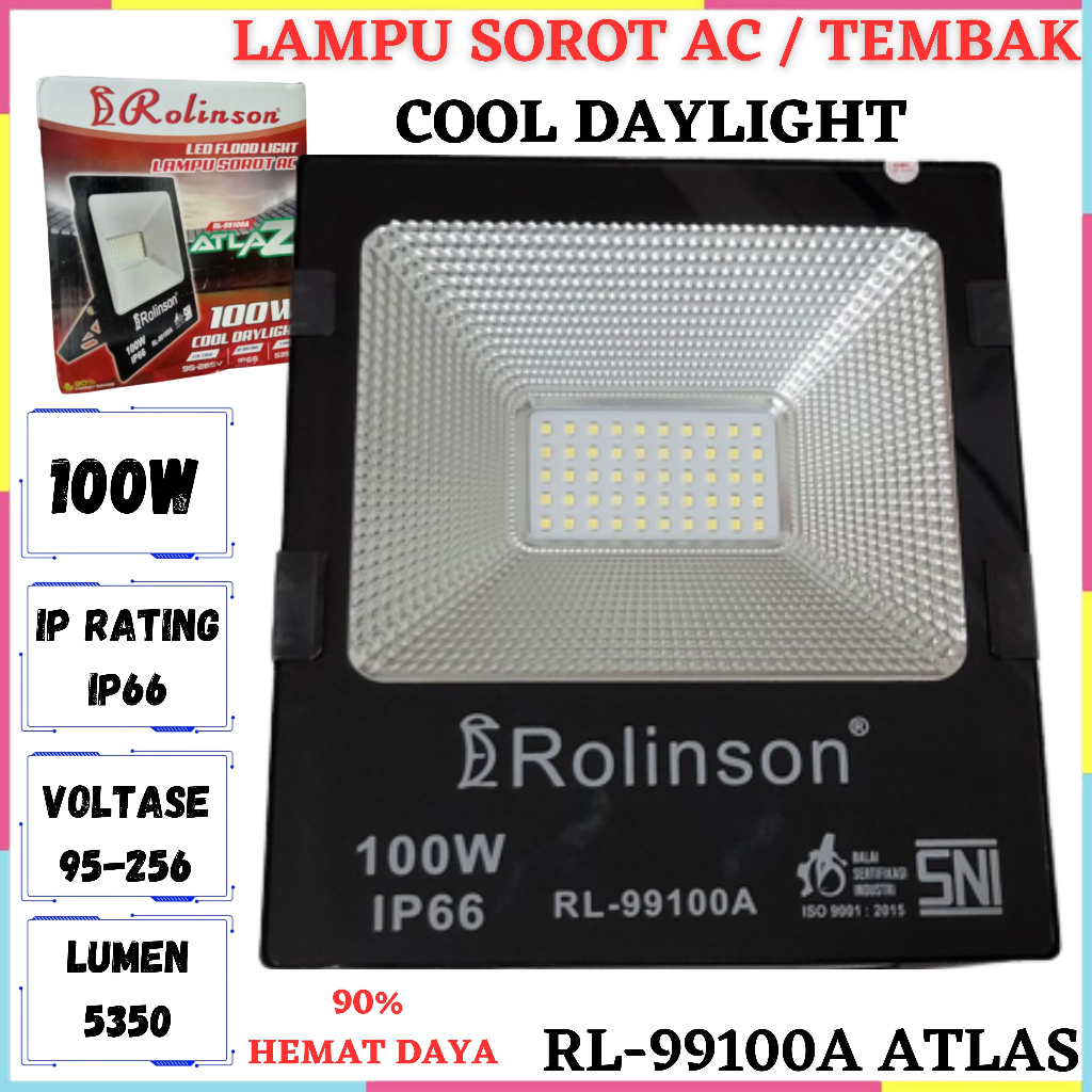 BAYAR DI TEMPAT~Lampu Sorot Listrik AC 100 Watt AC Rolinson ATLAZ RL-99100A Lampu Tembak 100W Listri