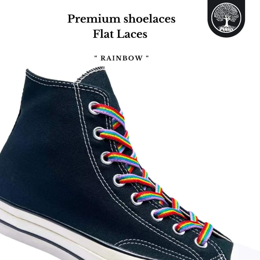 TALI SEPATU GEPENG MOTIF PELANGI RAINBOW SHOELACES | PREMIUM SHOELACES