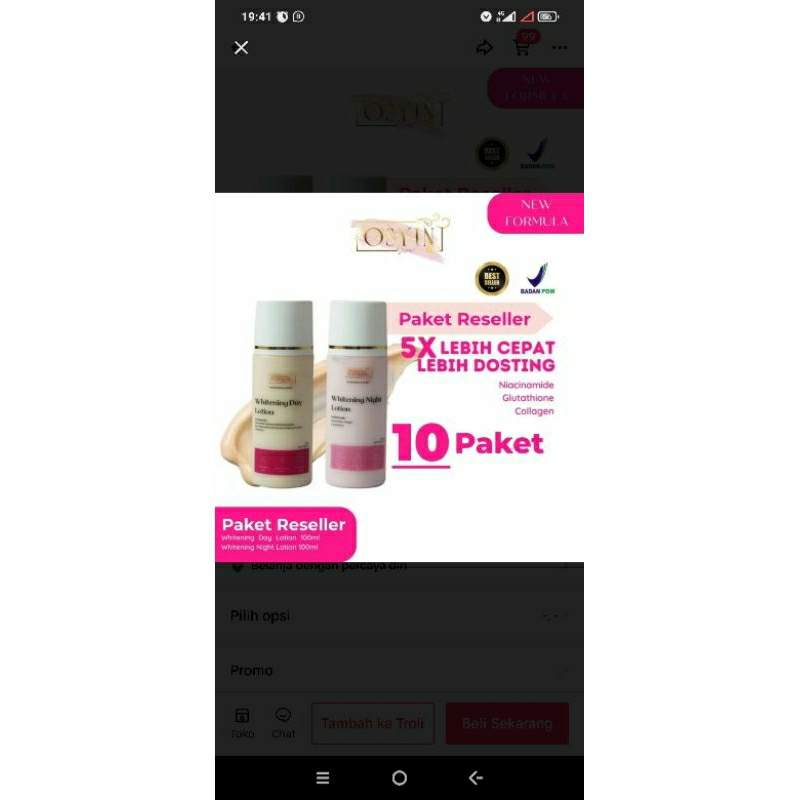 PAKET OSYIN GLOW HB TONER LULUR SERUM