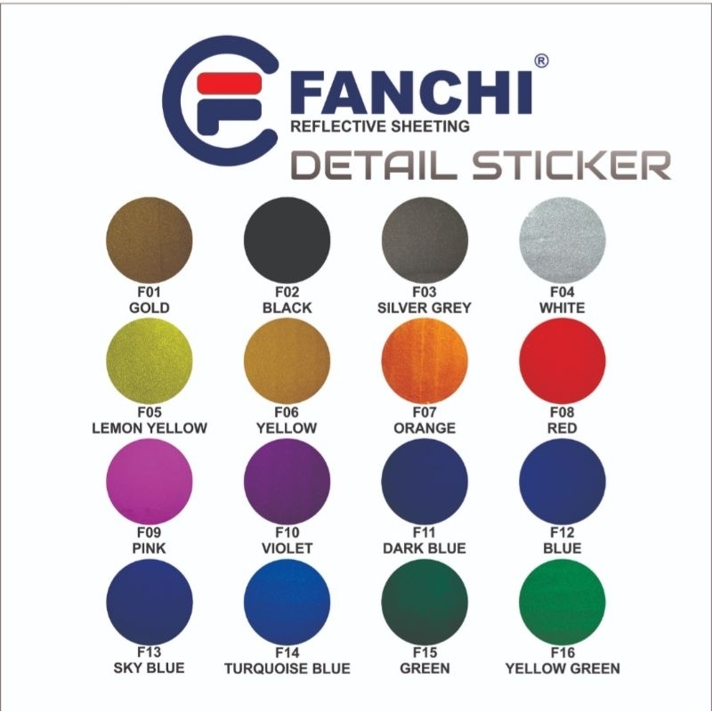 Sticker Scotchlite FANCHI Reflective Series Bahan Cutting Sticker (tdk untuk wrapping) Lebar 60cm Permeter