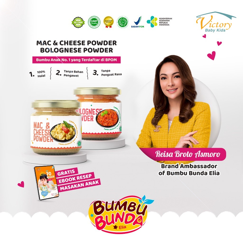

Bumbu Bunda Elia Mac & Cheese Powder / Bolognese Powder Non MSG Non Pengawet / Bumbu Pasta Anak