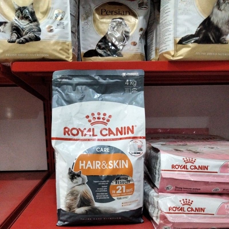 Royal Canin Hair &amp; Skin / cat food Royal Canin Care Hair &amp; Skin 4kg fres pack cat food perawatan bulu