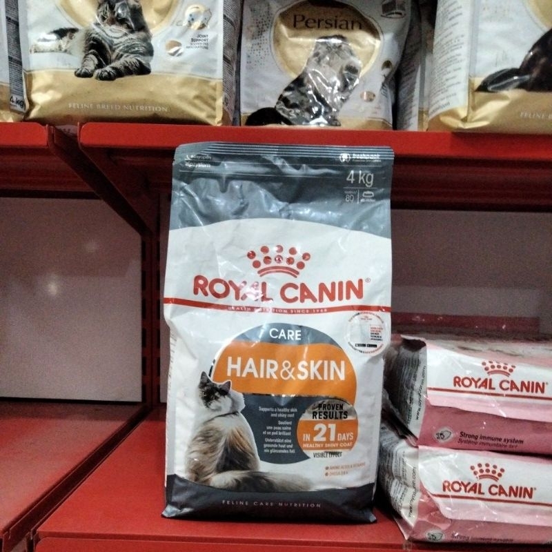 Royal Canin Hair &amp; Skin / cat food Royal Canin Care Hair &amp; Skin 4kg fres pack cat food perawatan bulu