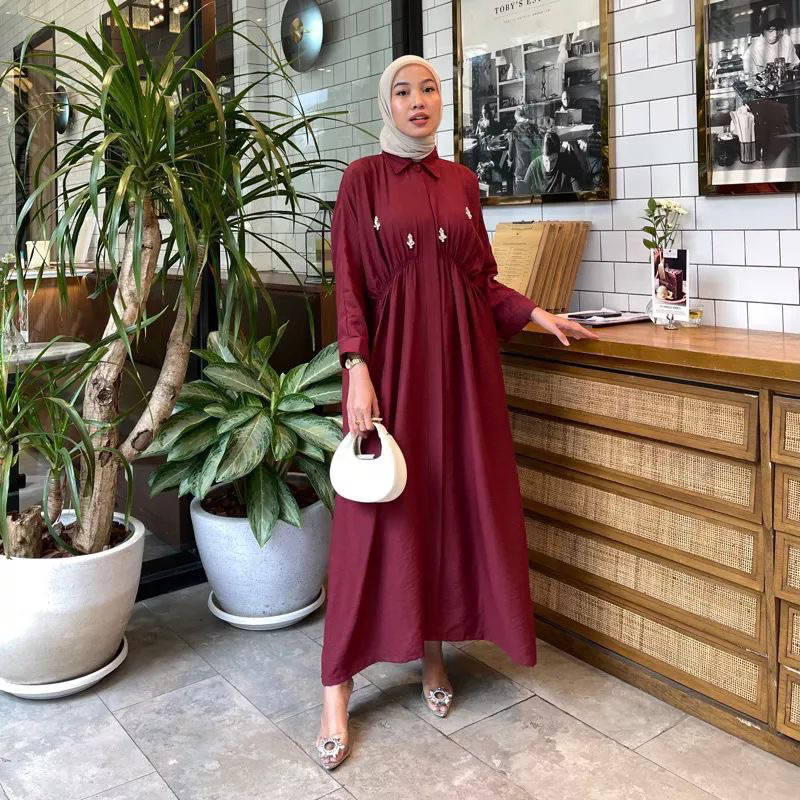 Moana Dress / Gamis Kerut Polo Linen