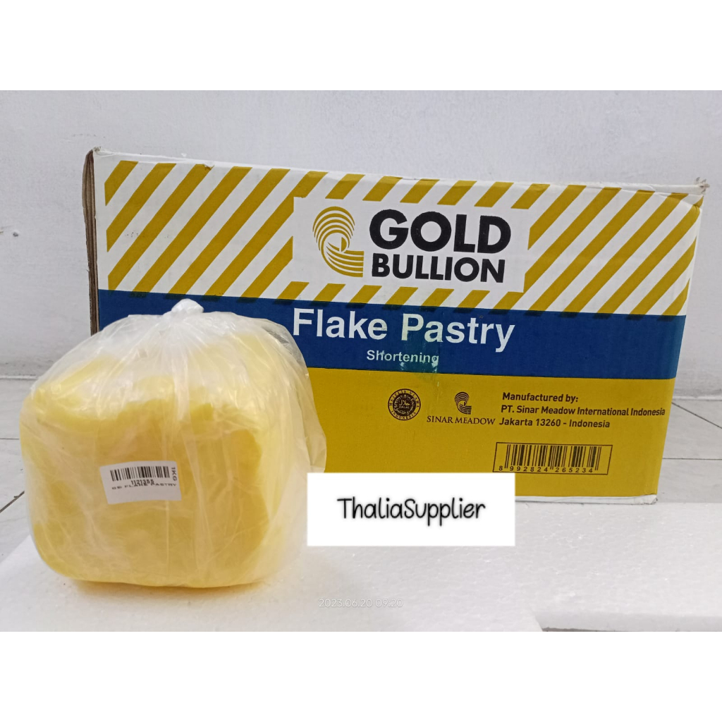 

GOLD BULLION FLAKE PASTRY ECER 1KG, MENTEGA KHUSUS PASTRY, ROTI DLL