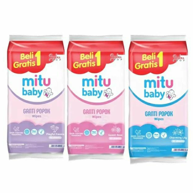 Mitu Baby Wipes Tissue Basah Bayi Mitu 50 sheet BUY 1 GET 1