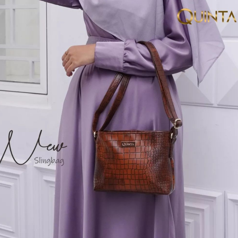 QUINTA SLINGBAG NAZILLA CROCO UK. 23X17X7 CM TAS SELEMPANG WANITA SIMPLE MINI NEW ARRIVAL TAS MEWAH