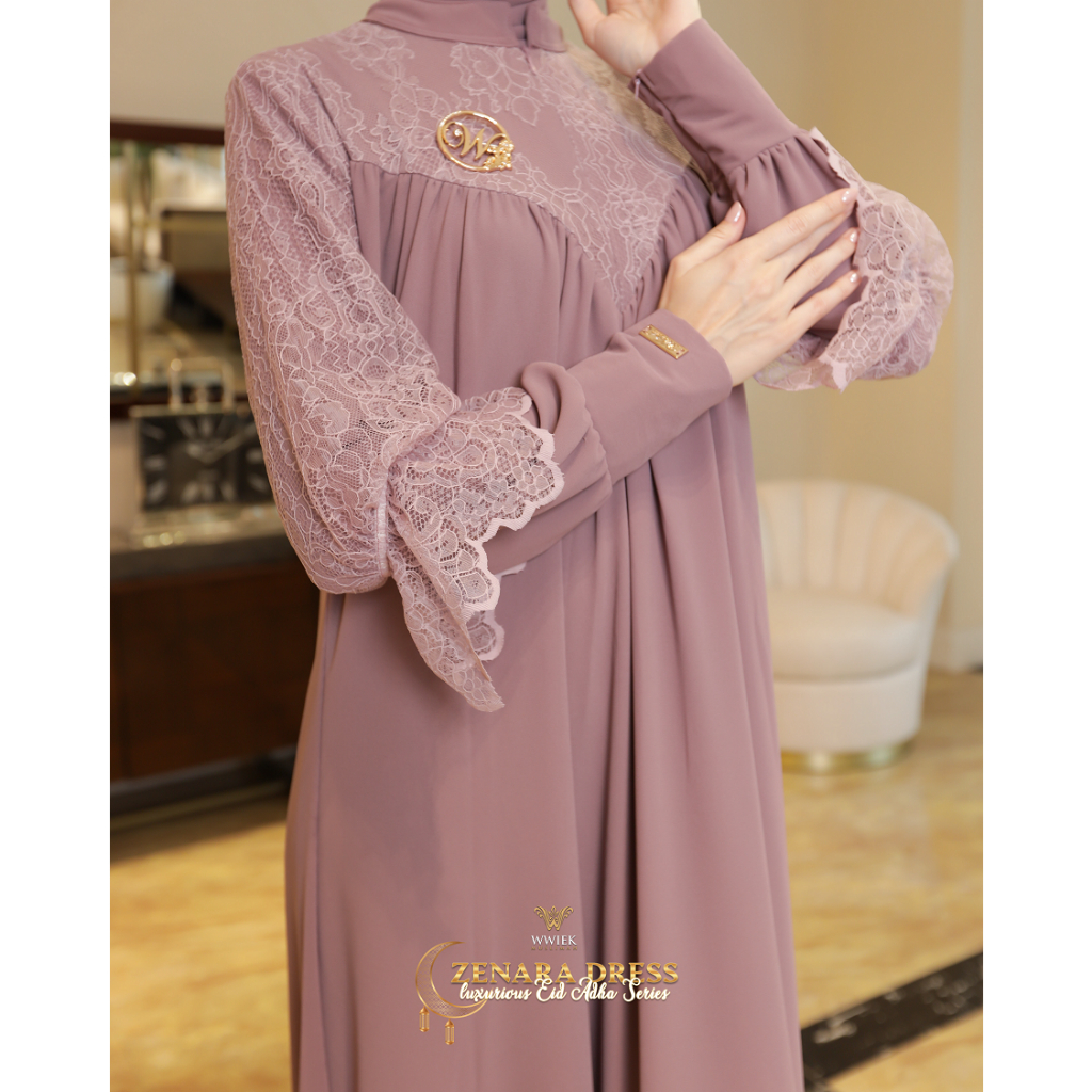 Baju Gamis Zenara Dress Set Jilbab Segiempat by Wwiek Muslimah-5