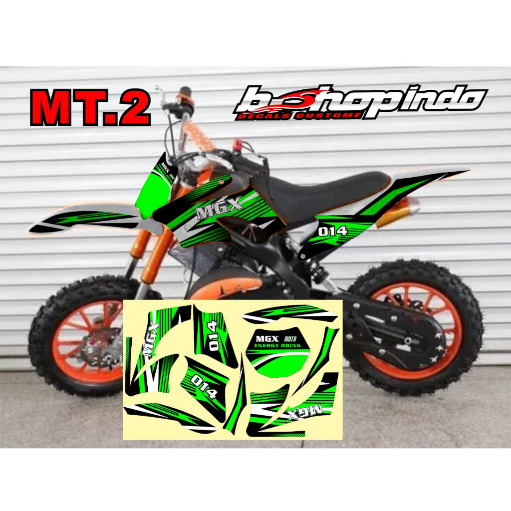 Striping stiker motot mini trail anak Mgx MT 2 grafis simpel keren