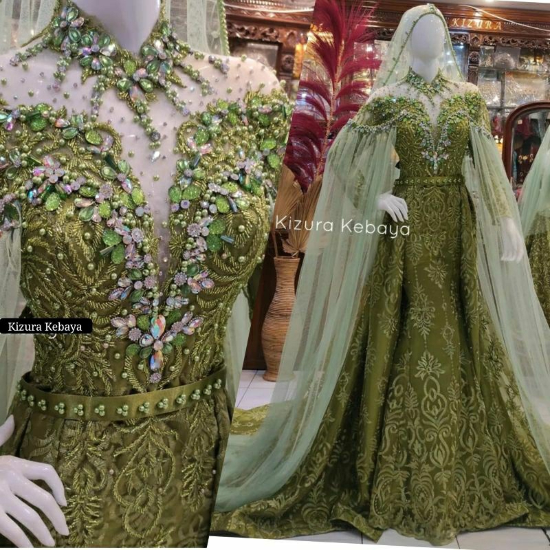 Kebaya Ekor Gaun Slim Dress 2in1 Pengantin / Congsam