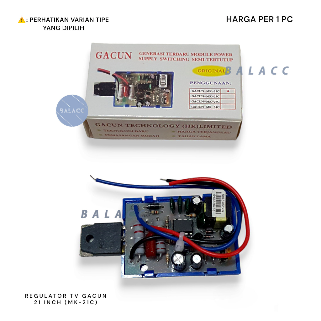 Regulator TV Gacun 21&quot; (MK-21C) GACUN 21INC POWER KIT GACUN ORIGINAL