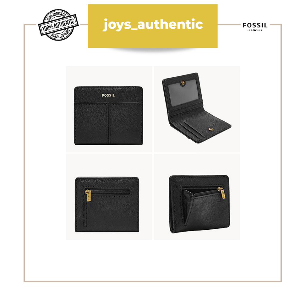 Dompet Wanita Fossil Tara Leather Multifunction Wallet Hitam Black Woman Wallet Authentic Original