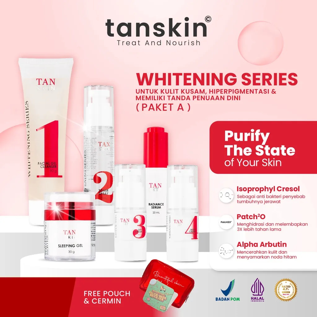 TAN SKIN --- Paket Whitening Series - Paket Skincare Mencerahkan wajah