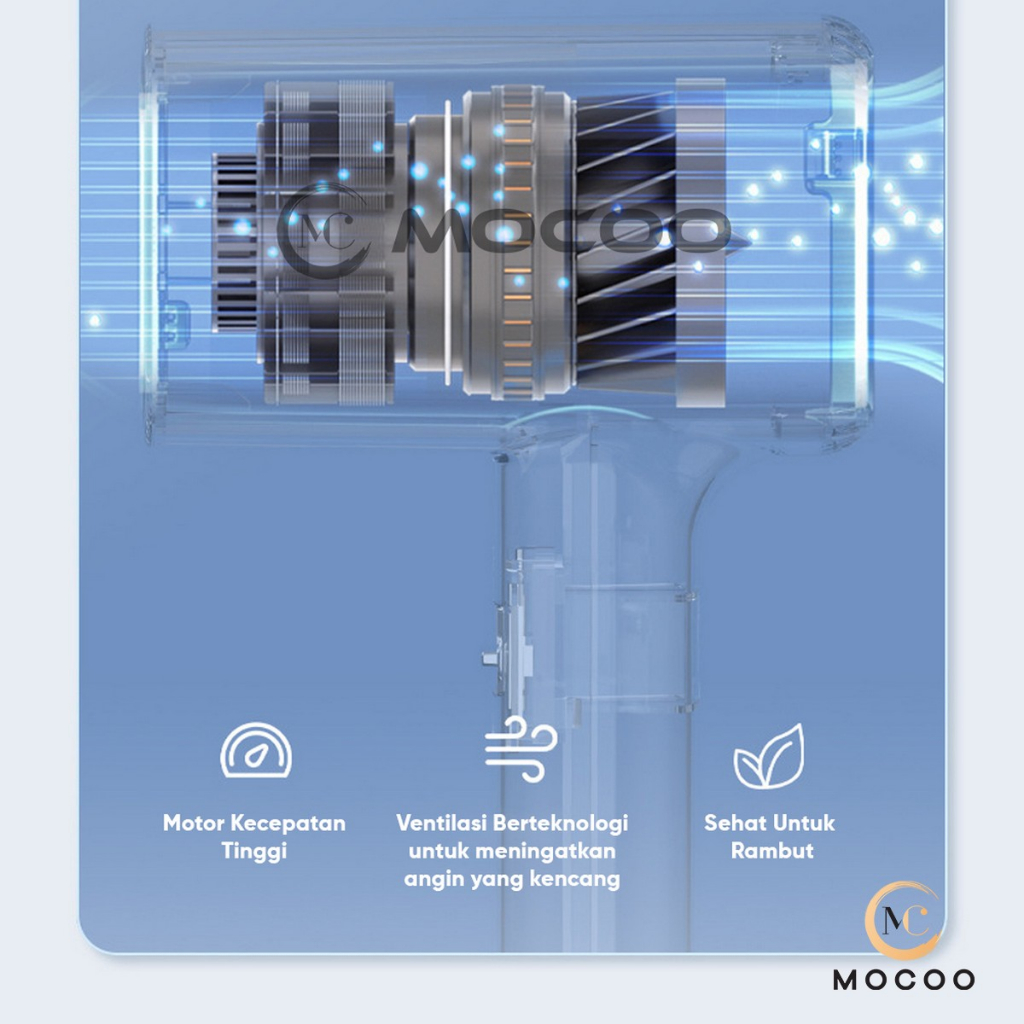 MOCOO Hair Dryer High Speed Pengering Rambut Hari Dryer Negative Ion Hair Protection Quick Drying MC-1639
