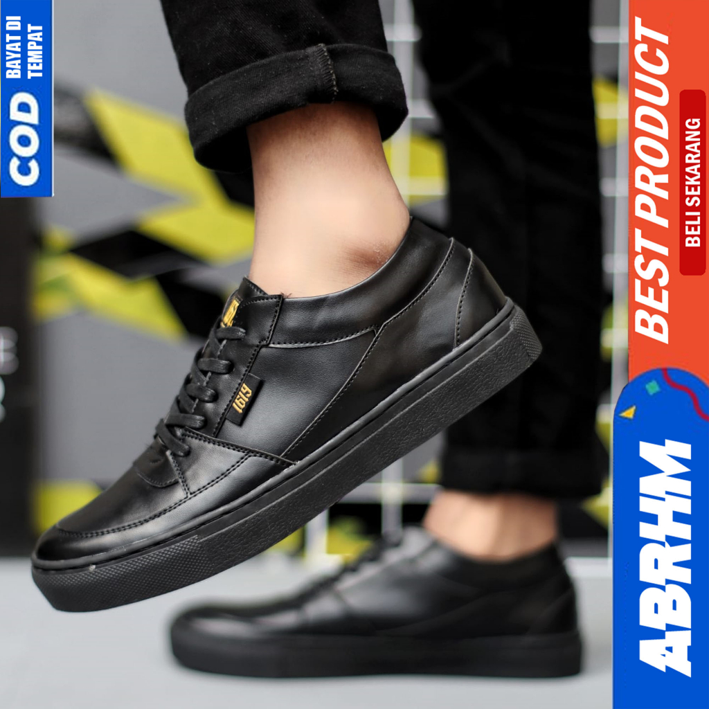 ABRHM Sepatu Casual Formal Hitam Kerja Sneakers Pria