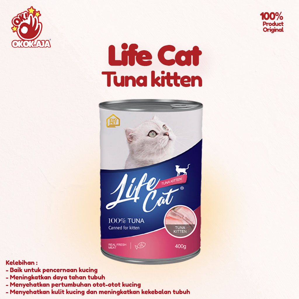 LIFE CAT kaleng 400gr -  makanan kucing basah premium dan murah