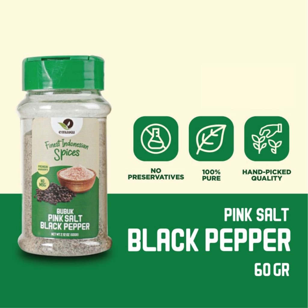 Emaku Lada Hitam Bubuk / Pink Salt Black Pepper Powder NON MSG