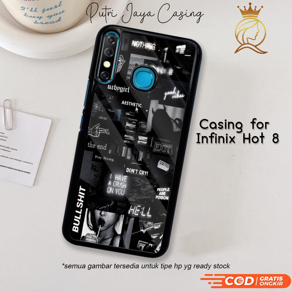Case Hp Infinix Hot 8 Casing Infinix Hot 8 Motif AESTHEBLACK Casing Terbaru Case Karakter Lucu Keren