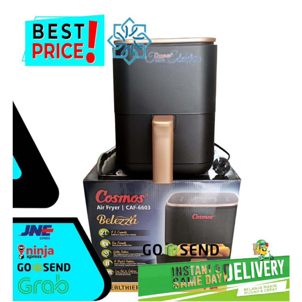 COSMOS Belezza CAF-6603 Air Fryer 2 Liter Digital 650 Watt