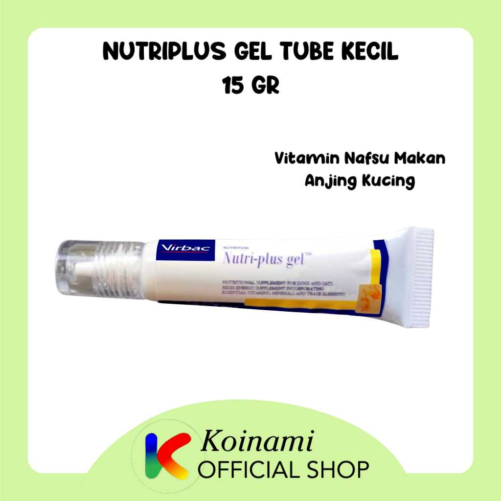 Nutriplus Gel Tube Kecil 15gr / Nutri Plus / Vitamin Nafsu Makan Kucing / Vitamin Nafsu Makan Anjing / Virbac / Makanan Hewan