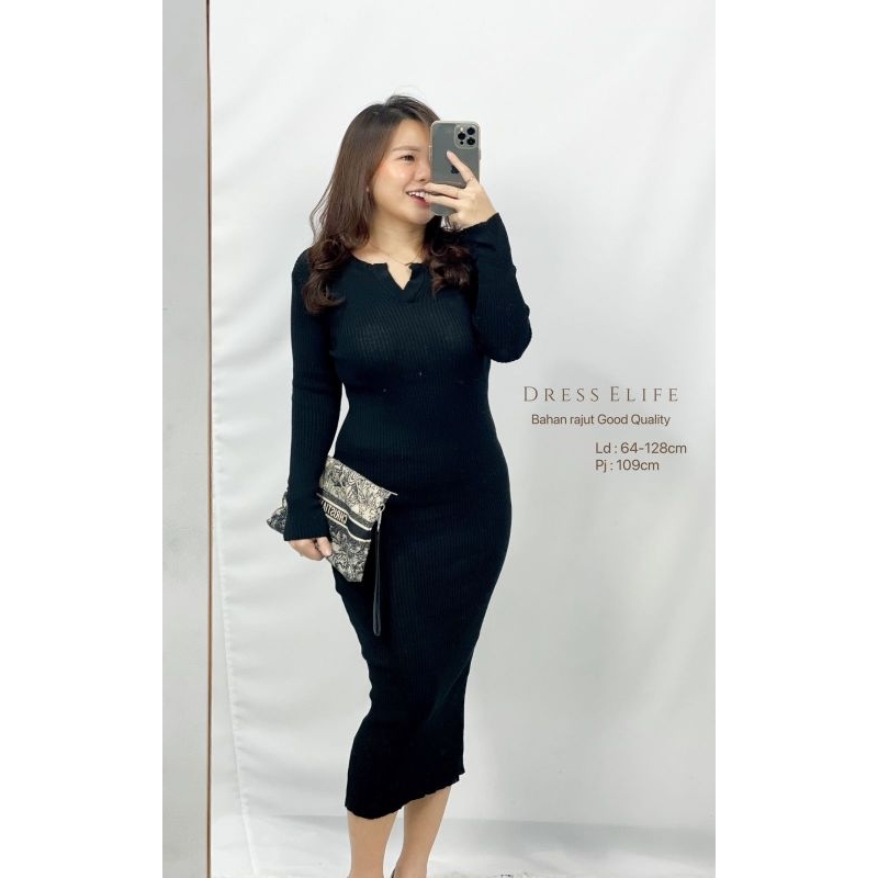 MDLV ~ Dress Elife Rajut Bodycon Good Quality