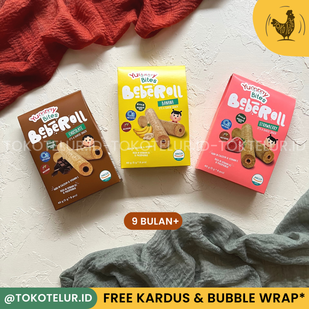 YUMMY BITES - Beberoll Cemilan Snack Biskuit MPASI - Bayi - Anak 40Gr