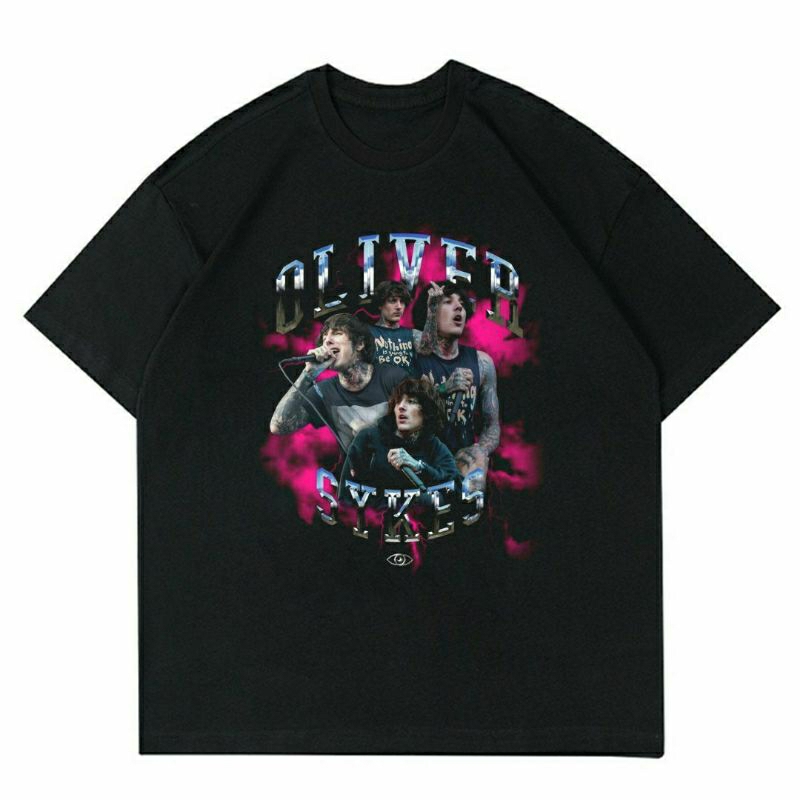 BAJU OLIVER SYKES | T-SHIRT KAOS OLIVER SYKES VINTAGE BLACK | KAOS BAJU PRIA | KAOS OVERSIZE | KAOS 