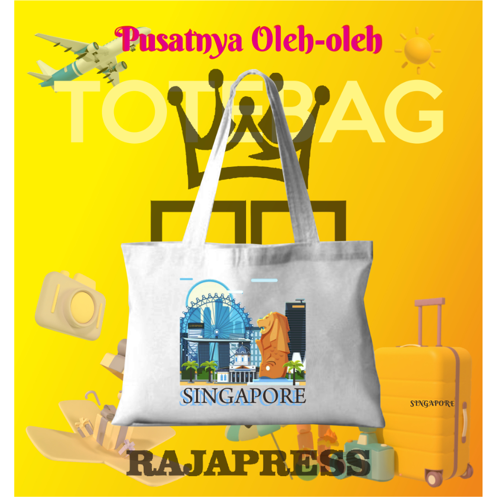 Totebag tas souvenir oleh oleh dari singapore singapura sg Merlion Premium Gift Murah