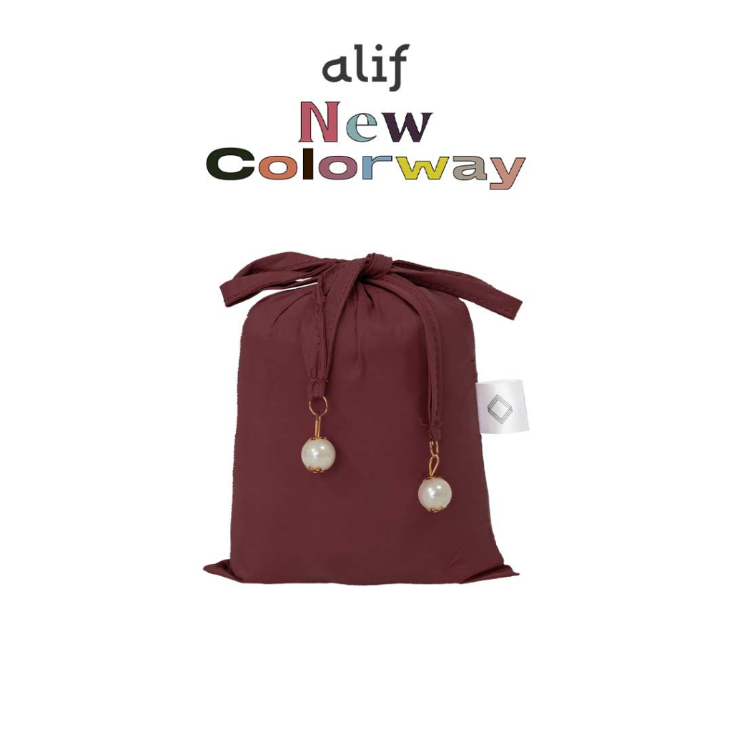 ALIF MUKENA MINI PARASUT PREMIUM KOREA TRAVEL - BURGUNDY ( MKN-044 )