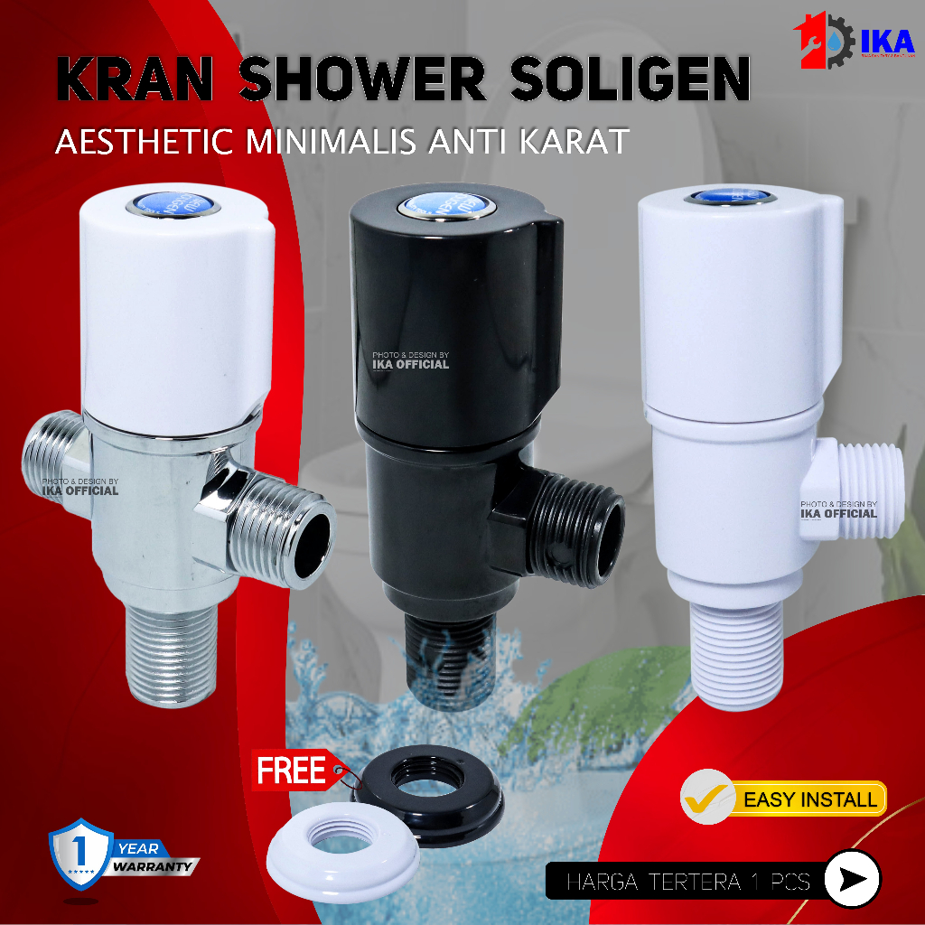 Stop Kran Kloset Soligen 1 2 Cabang Single Double PVC Jet Shower New Keran Bidet Kamar Mandi S33-2 S33-1B S34-1B S33-1 S34-1 S34-2 STOP KRAN CABANG UNTUK KRAN SHOWER TOILET CLOSET JET SHOWER / SAMBUNGAN KERAN 2 LUBANG T 1/2 Inch / Stop Kran Shower T Stain