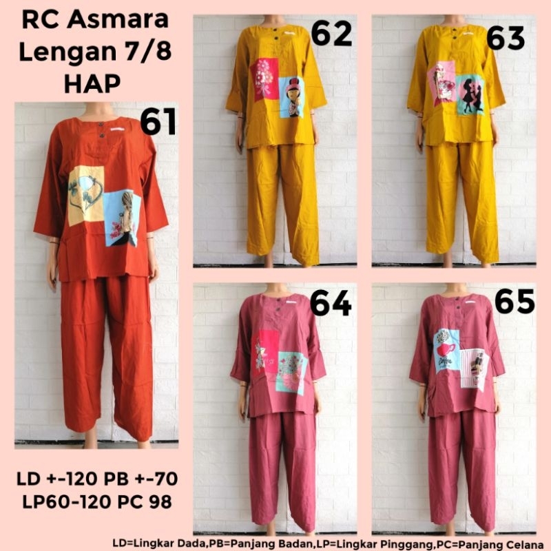 Setelan RC Asmara Lengan 7/8 HAP Piyama Adem Busui Bu TEJO TMBL + PLGA