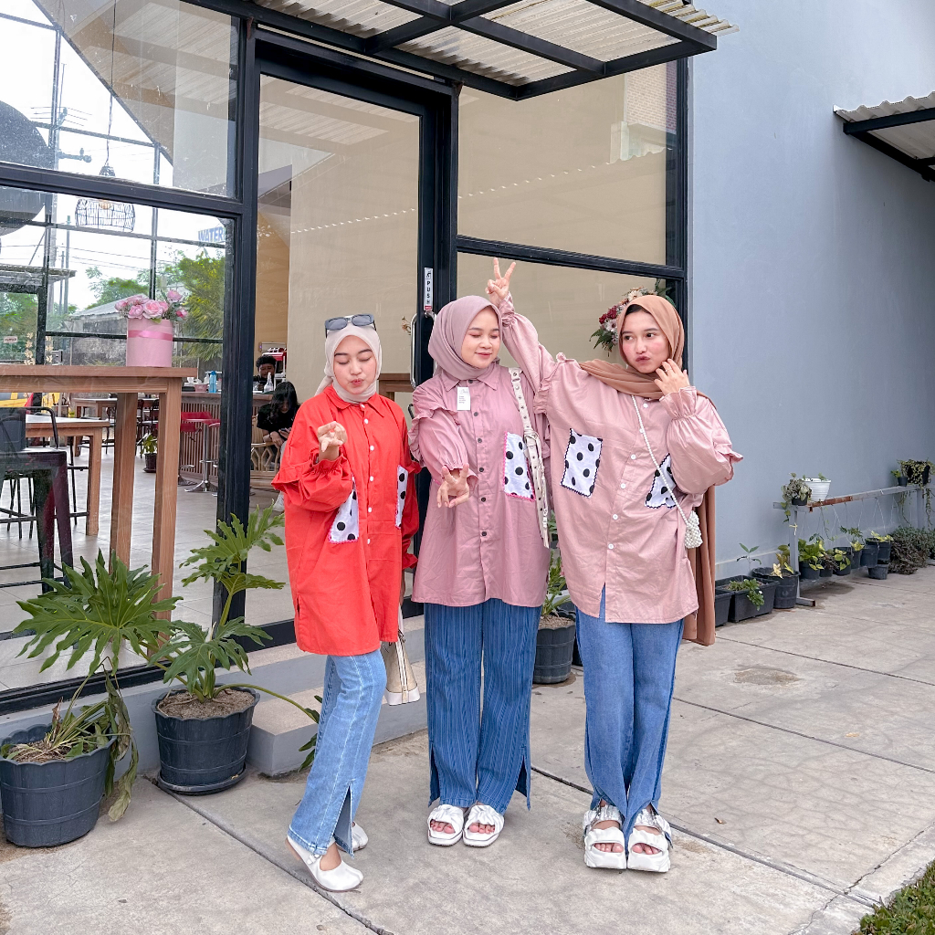 Kemeja Atasan Wanita Oversize - Rhea Blouse