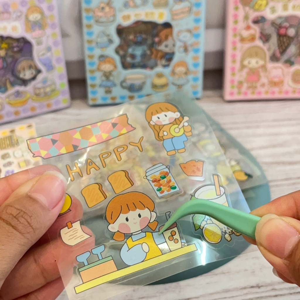 Sticker Senmu 100 Lembar KL-75 box kecil Cute Lucu ready 4 Warna Unik / Box Stiker Murah isi 100 lembar Imut Favorit Anak Stationary Kualitas Terbaik bisa grosir dan COD
