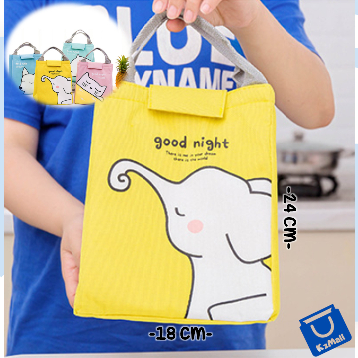 Cooler Bag Karakter Ukuran BESAR / Tas Bekal Canvas lunch bag