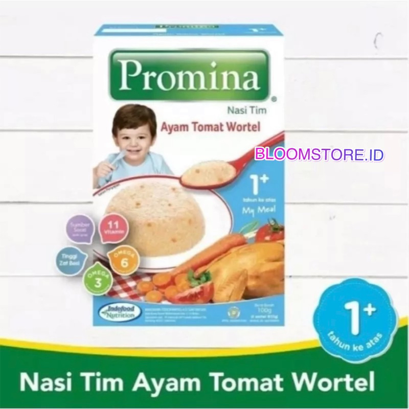 PROMINA Nasi Tim Ayam Tomat Wortel New Box Kotak Bubur Bayi MPASI 100g 100gr 100gram 100 g gr gram 1Thn Plus 1+ 1 Tahun