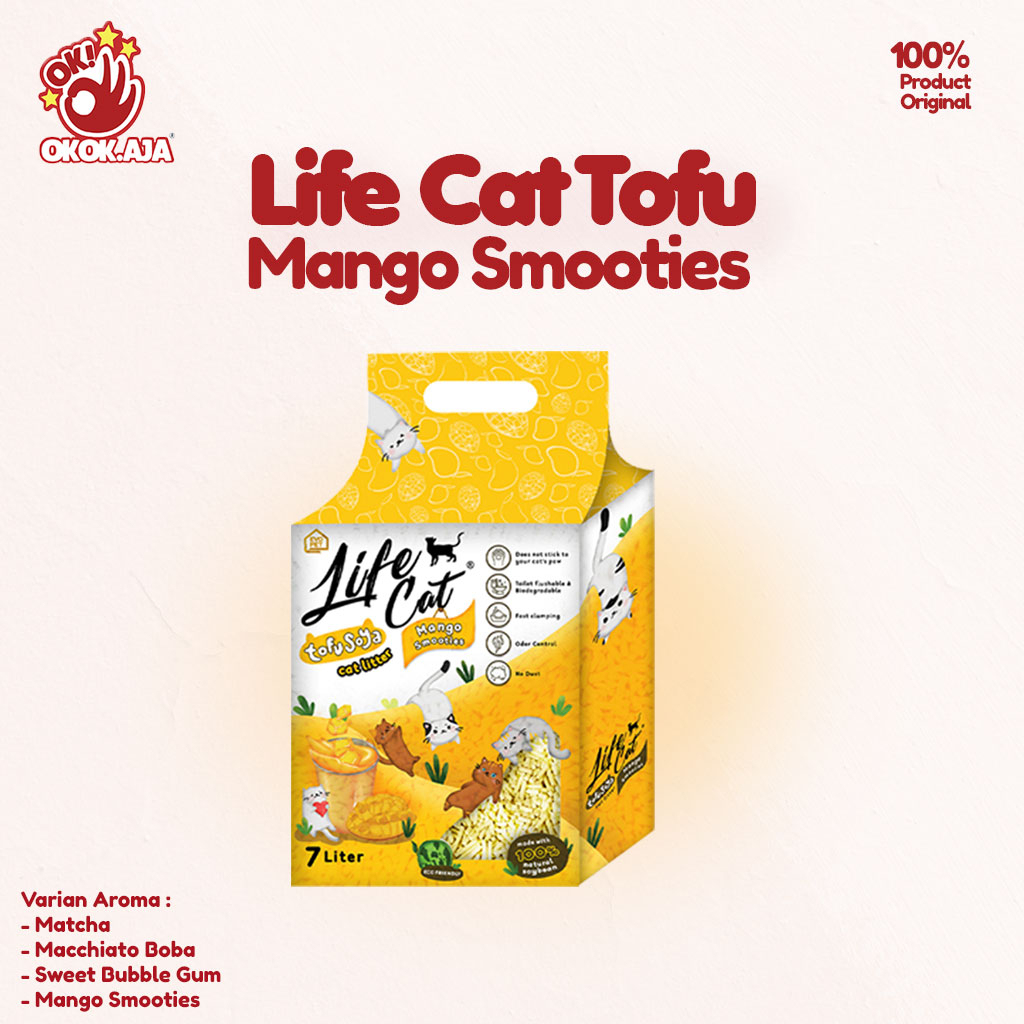 Pasir Kucing Gumpal Wangi LIFE CAT Tofu 7 Liter - Cat Litter murah